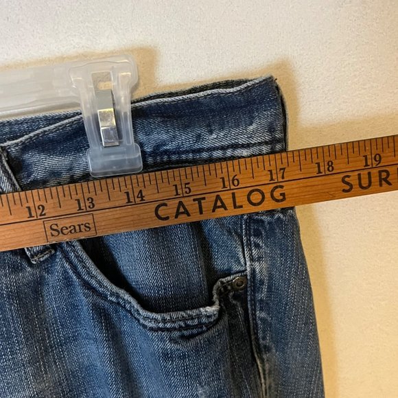 Seven7 Blue Jeans Mens 34 x 30 Straight Leg Distressed Relaxed Mid Rise - Picture 3 of 12